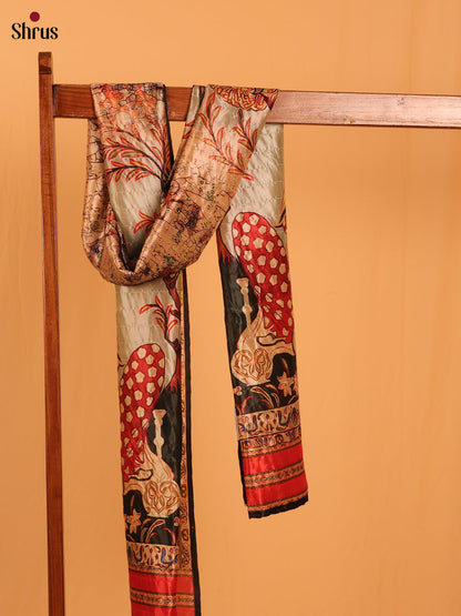 Cream Digital Print Semi Silk Dupatta - MCL28078 - Shop on Shrus.com