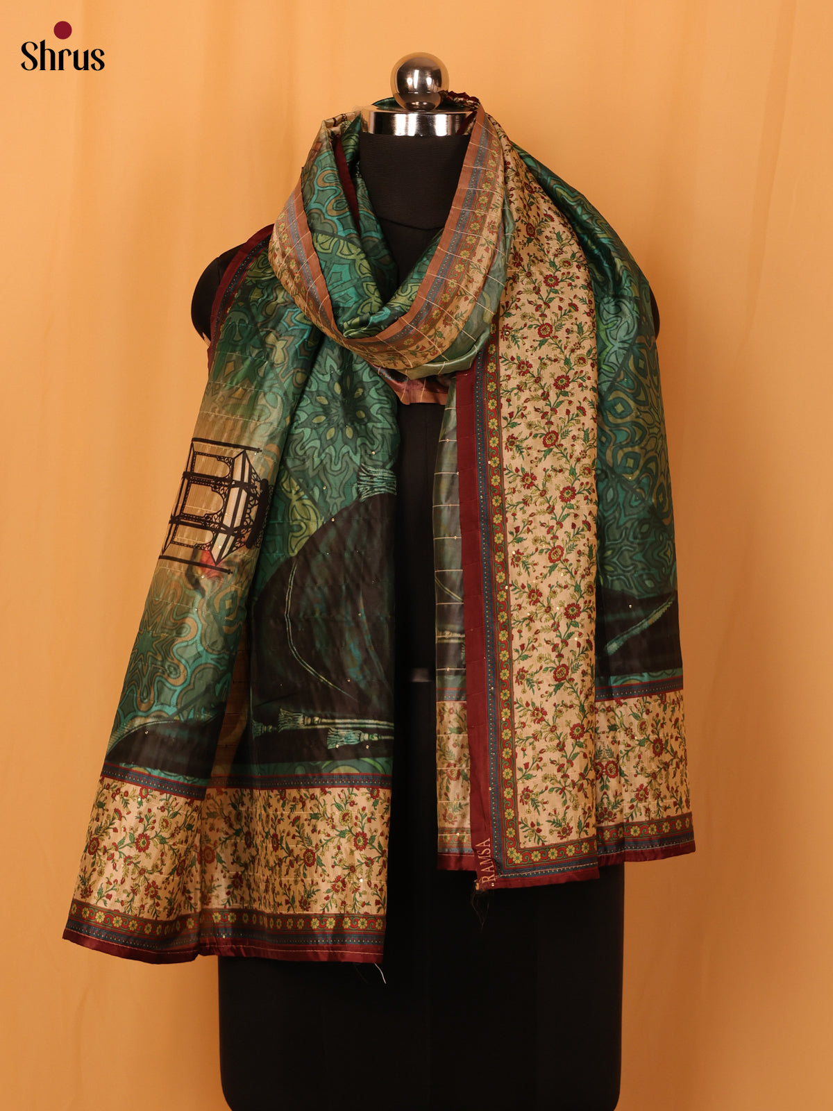 Multi colour Digital Print Semi Silk Dupatta - MCL28080 - Shop on Shrus.com