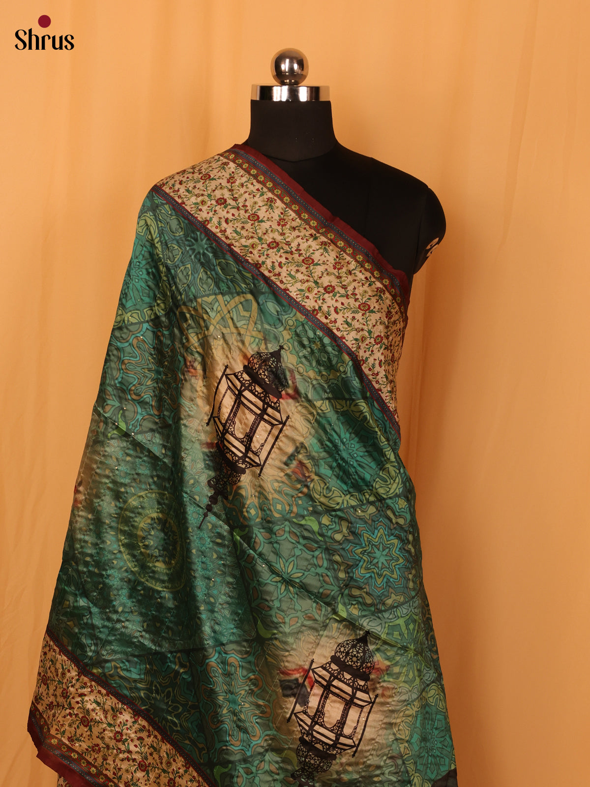 Multi colour Digital Print Semi Silk Dupatta - MCL28080 - Shop on Shrus.com