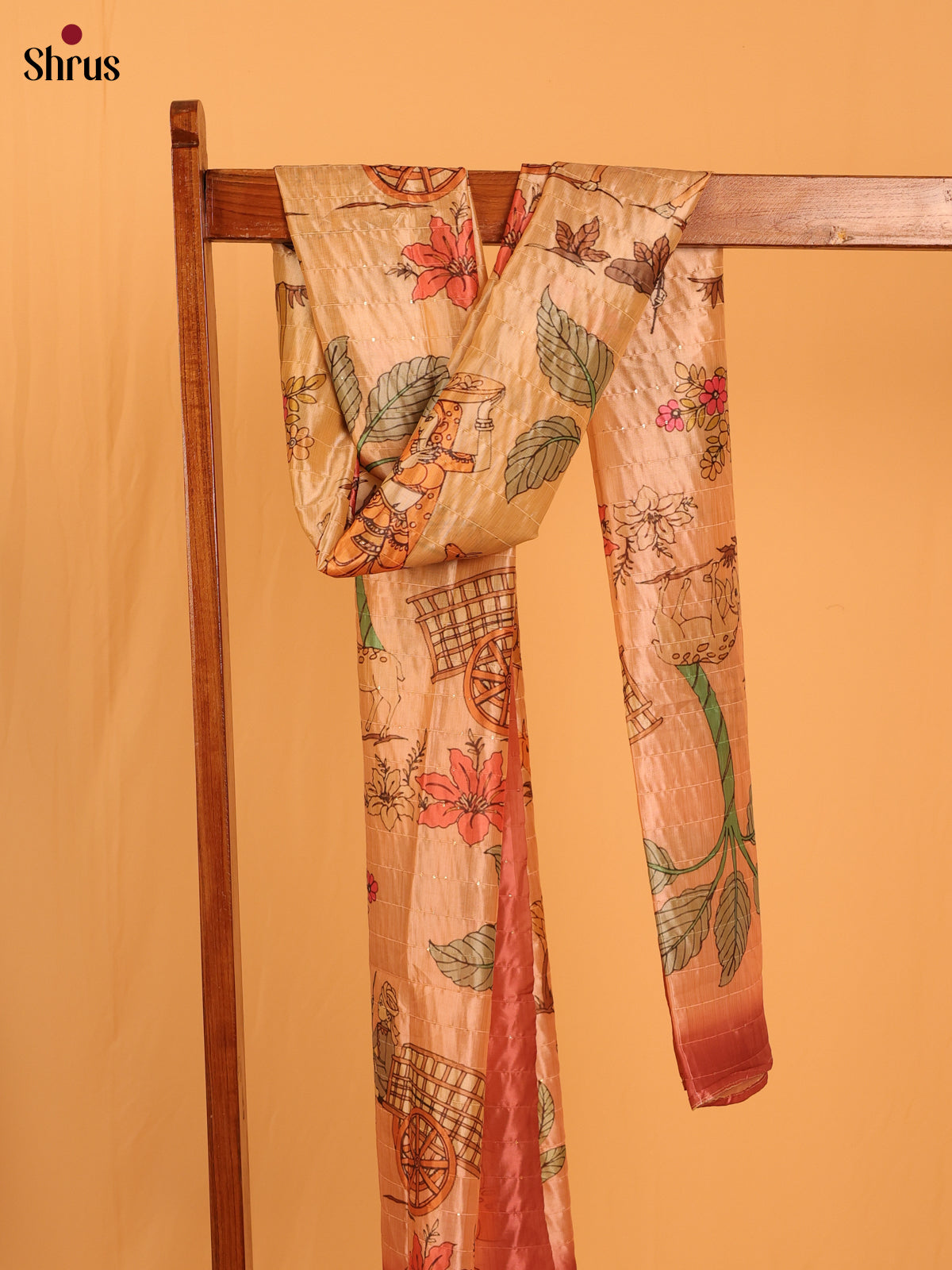 11A Cream Digitial Print Semi Silk Dupatta - MCL28090 - Shop on Shrus.com