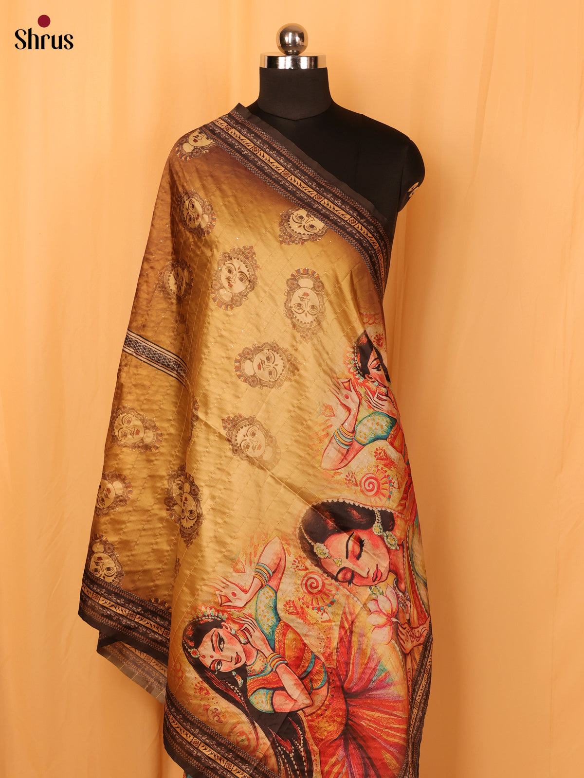Green Digitial Print Semi Silk Dupatta - Shop on Shrus.com
