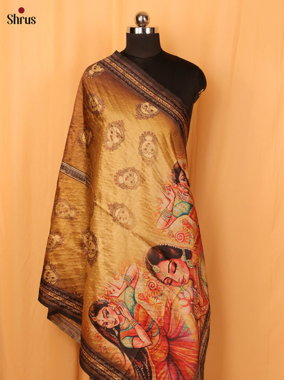 Green Digitial Print Semi Silk Dupatta - Shop on Shrus.com