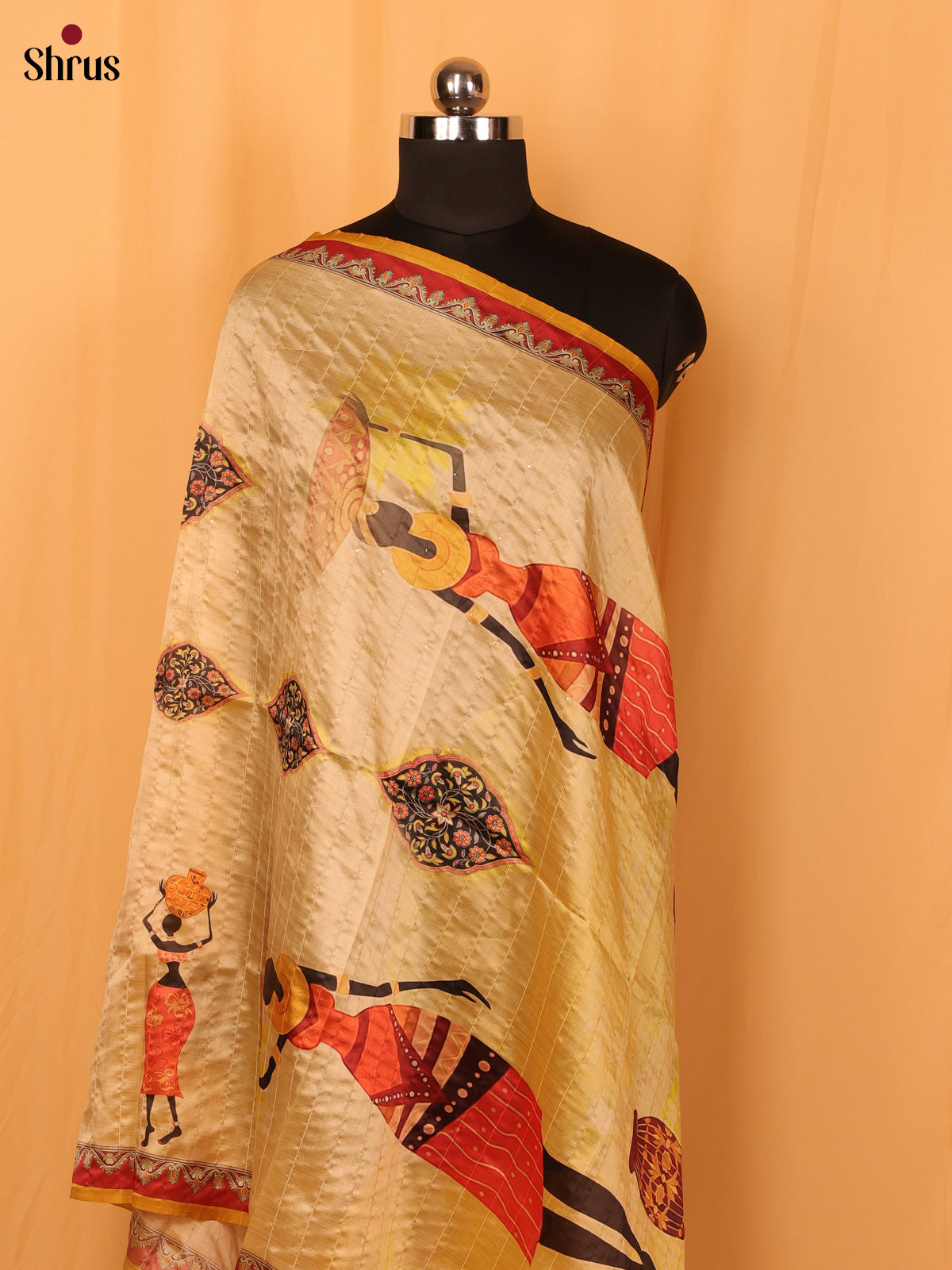 11A Yellow Digital Print Semi Silk Dupatta - MCL28104 - Shop on Shrus.com