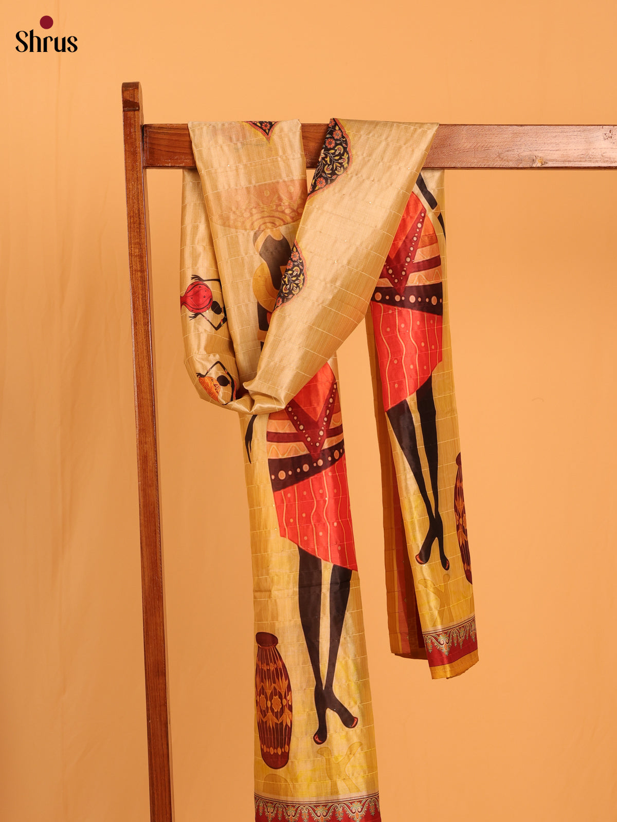 11A Yellow Digital Print Semi Silk Dupatta - MCL28104 - Shop on Shrus.com