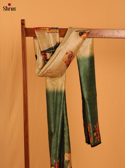 Multi Colour Mughal Print Semi Silk Dupatta - MCL28112 - Shop on Shrus.com