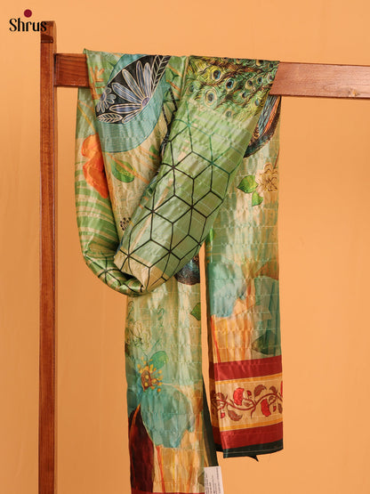 Multi colour Digital Print Semi Silk Dupatta - MCL28115 - Shop on Shrus.com