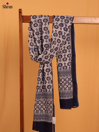 Blue Jaipuri Print Cotton Dupatta - MCL28123 - Shop on Shrus.com