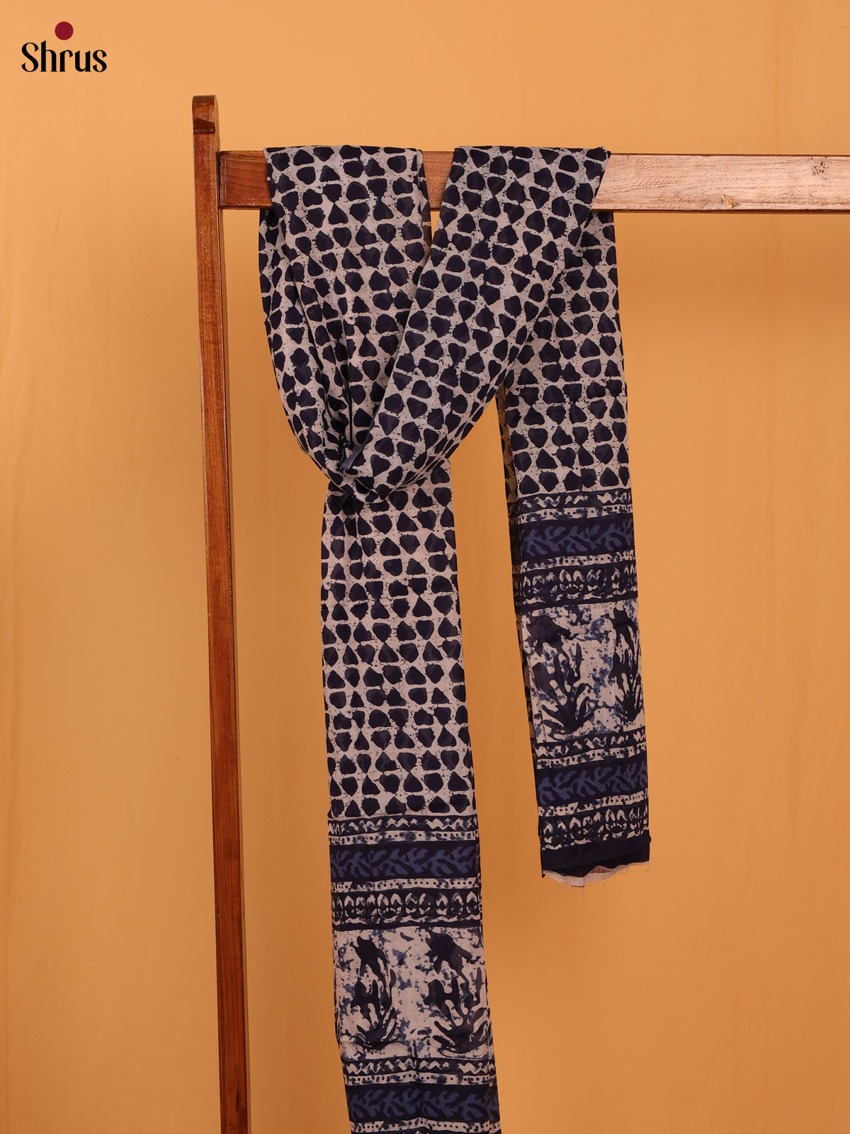 Blue Jaipuri Print Cotton Dupatta - MCL28125 - Shop on Shrus.com