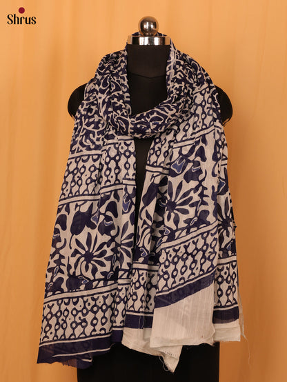Blue Jaipuri Print Cotton Dupatta - MCL28126 - Shop on Shrus.com
