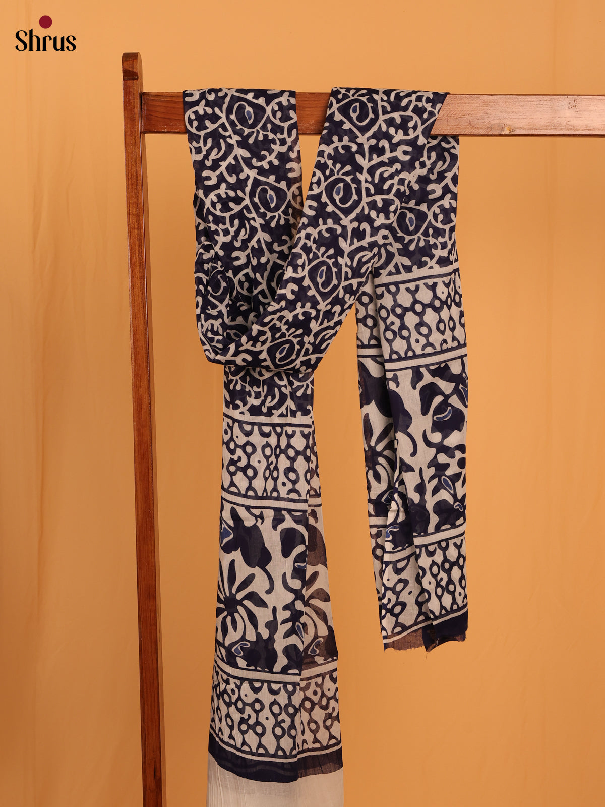 Blue Jaipuri Print Cotton Dupatta - MCL28126 - Shop on Shrus.com