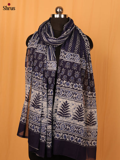 Blue Jaipuri Print Cotton Dupatta - MCL28127 - Shop on Shrus.com