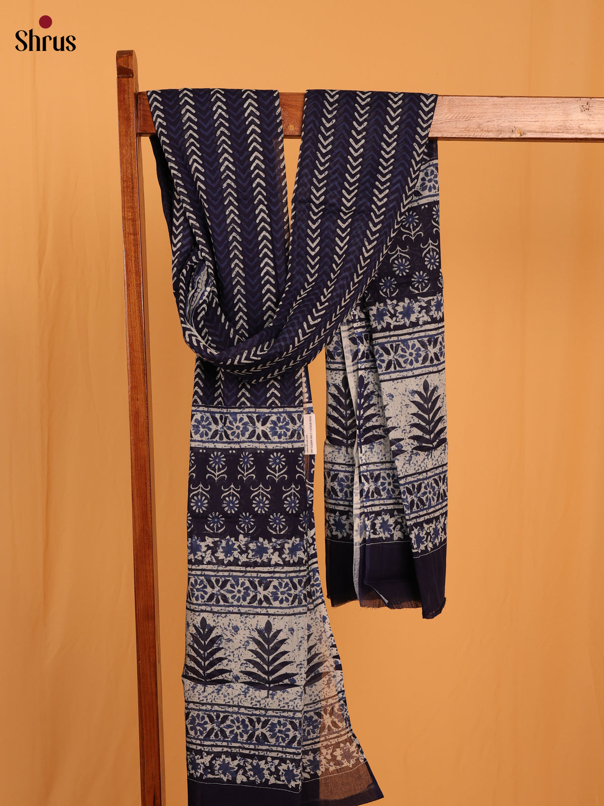 Blue Jaipuri Print Cotton Dupatta - MCL28127 - Shop on Shrus.com