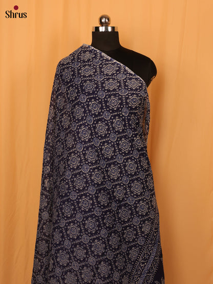 Blue Ajrakh Print Cotton Dupatta - MCL28129 - Shop on Shrus.com