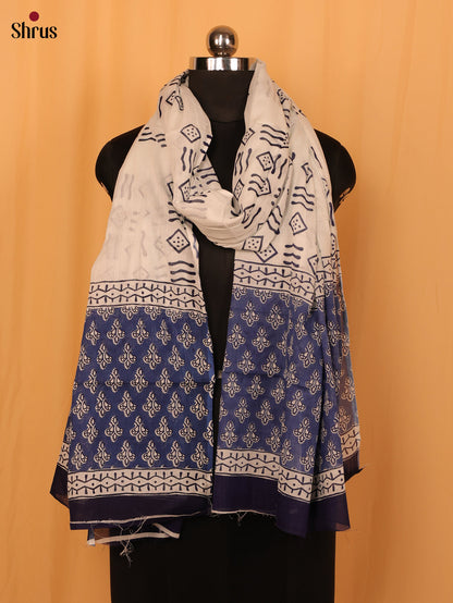 Blue Jaipuri Print Cotton Dupatta - MCL28131 - Shop on Shrus.com