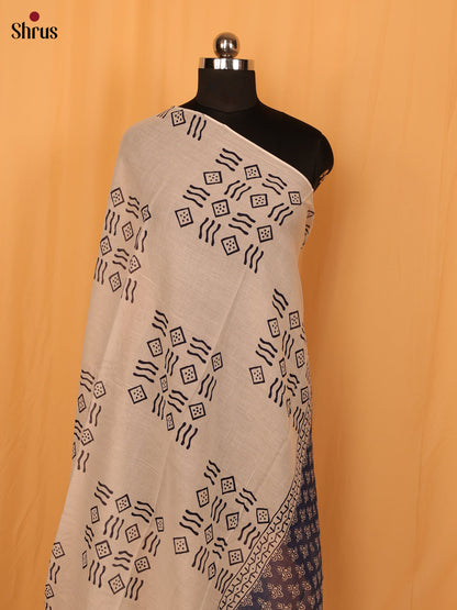 Blue Jaipuri Print Cotton Dupatta - MCL28131 - Shop on Shrus.com