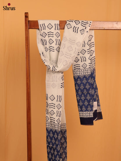 Blue Jaipuri Print Cotton Dupatta - MCL28131 - Shop on Shrus.com