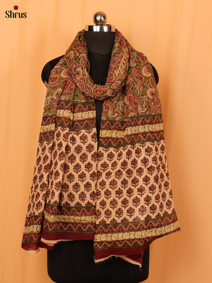 Green Kalamkari Cotton Dupatta - MCL28133 - Shop on Shrus.com