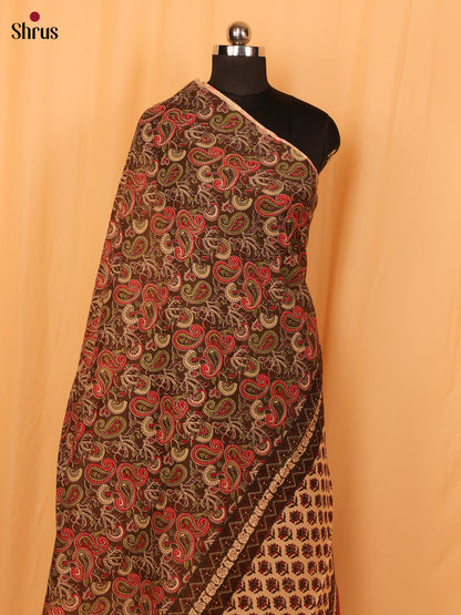 Brown Kalamkari Cotton Dupatta - MCL28134 - Shop on Shrus.com