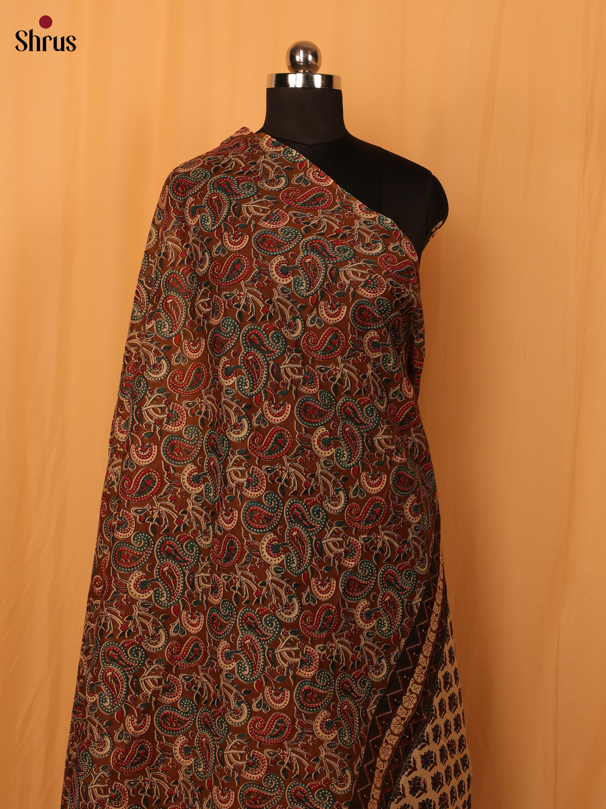 Brown Kalamkari Cotton Dupatta - MCL28135 - Shop on Shrus.com