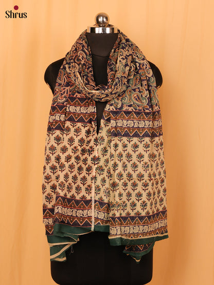 Blue Kalamkari Cotton Dupatta - MCL28138 - Shop on Shrus.com
