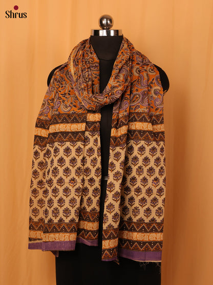 Yellow Kalamkari Cotton Dupatta - MCL28141 - Shop on Shrus.com