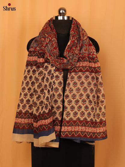 Maroon Kalamkari Cotton Dupatta - MCL28142 - Shop on Shrus.com