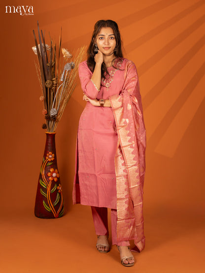 Embroidered Rayon Purple 3Pc Salwar Suit- Top, Bottom & Dupatta - Shop on Shrus.com