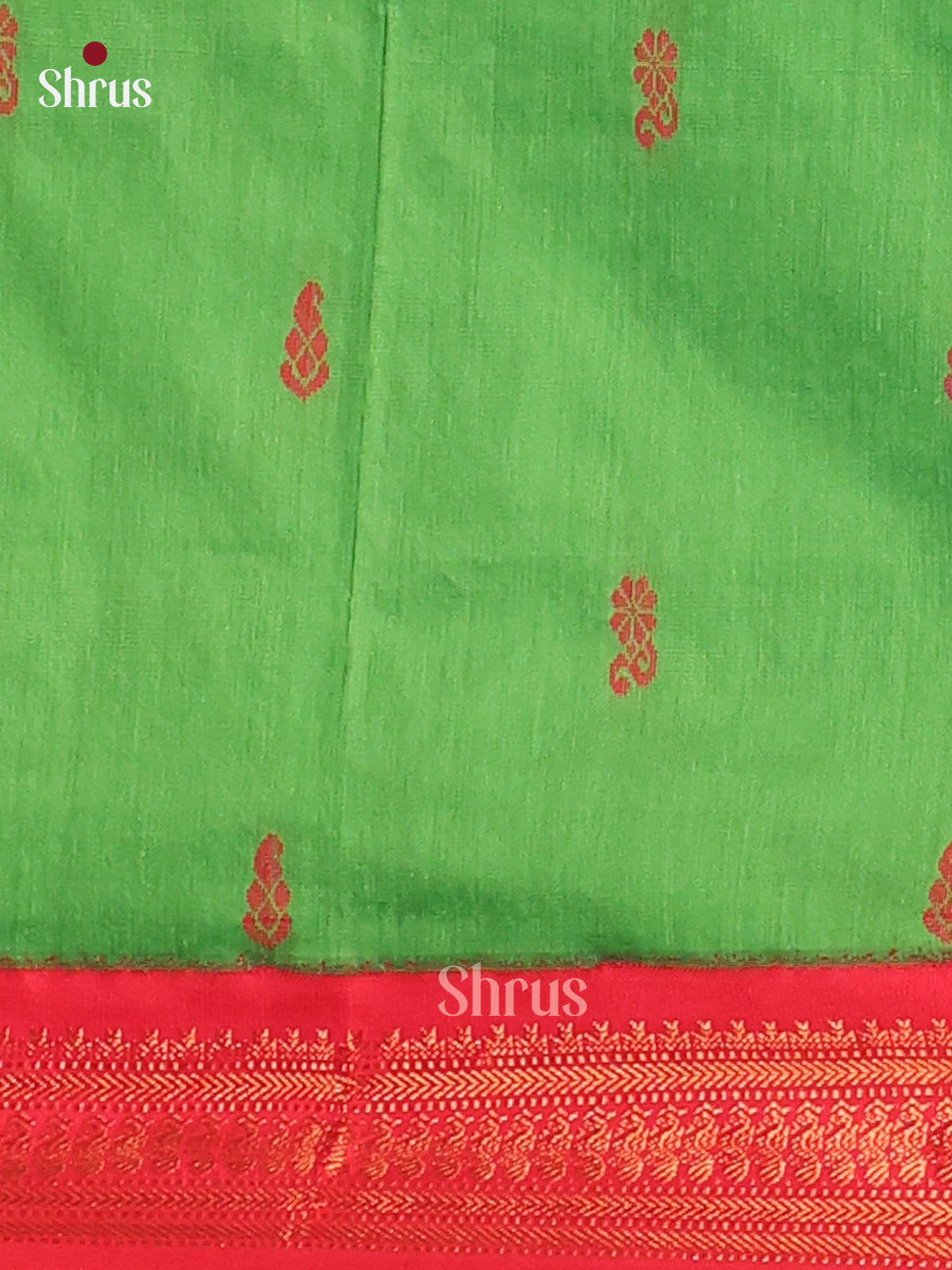 Green & Maroon - Kalyani Cotton Unstitched Top & Dupatta- MDA22009 - Shop on Shrus.com