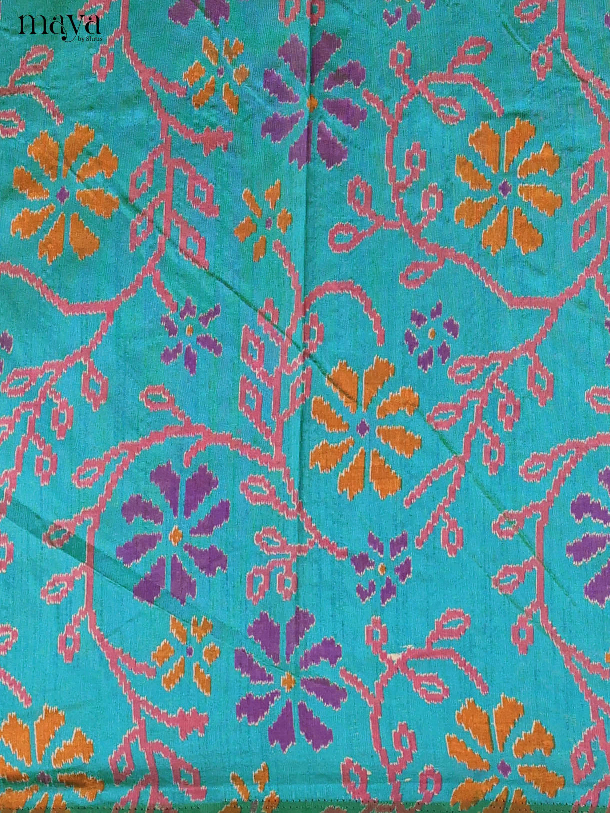 Blue & Violet Semi Patola Unstitched Top, Bottom & Dupatta - MDB04008 - Shop on Shrus.com