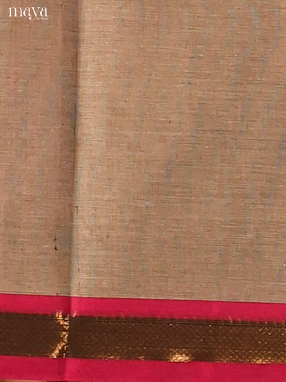 Grey & Pink Chettinad Cotton Dupatta