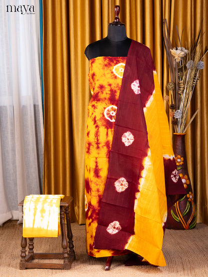 Yellow & Maroon - Shibori Salwar
