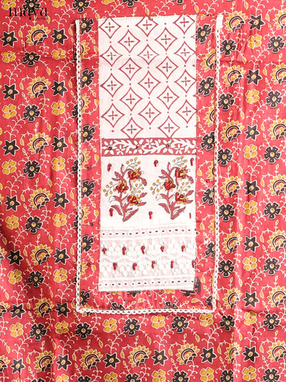 Red & Cream - Cotton salwar