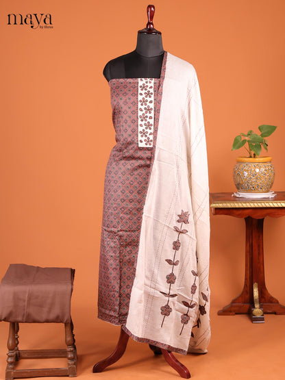 Brown & Cream - MDD21040 - Cotton salwar