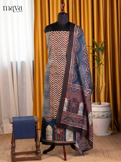 Blue & Maroon - Cotton salwar