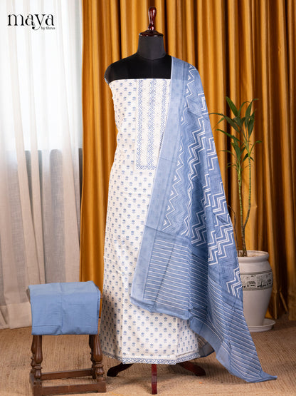 White & Blue - Cotton salwar