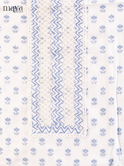 White & Blue - Cotton salwar