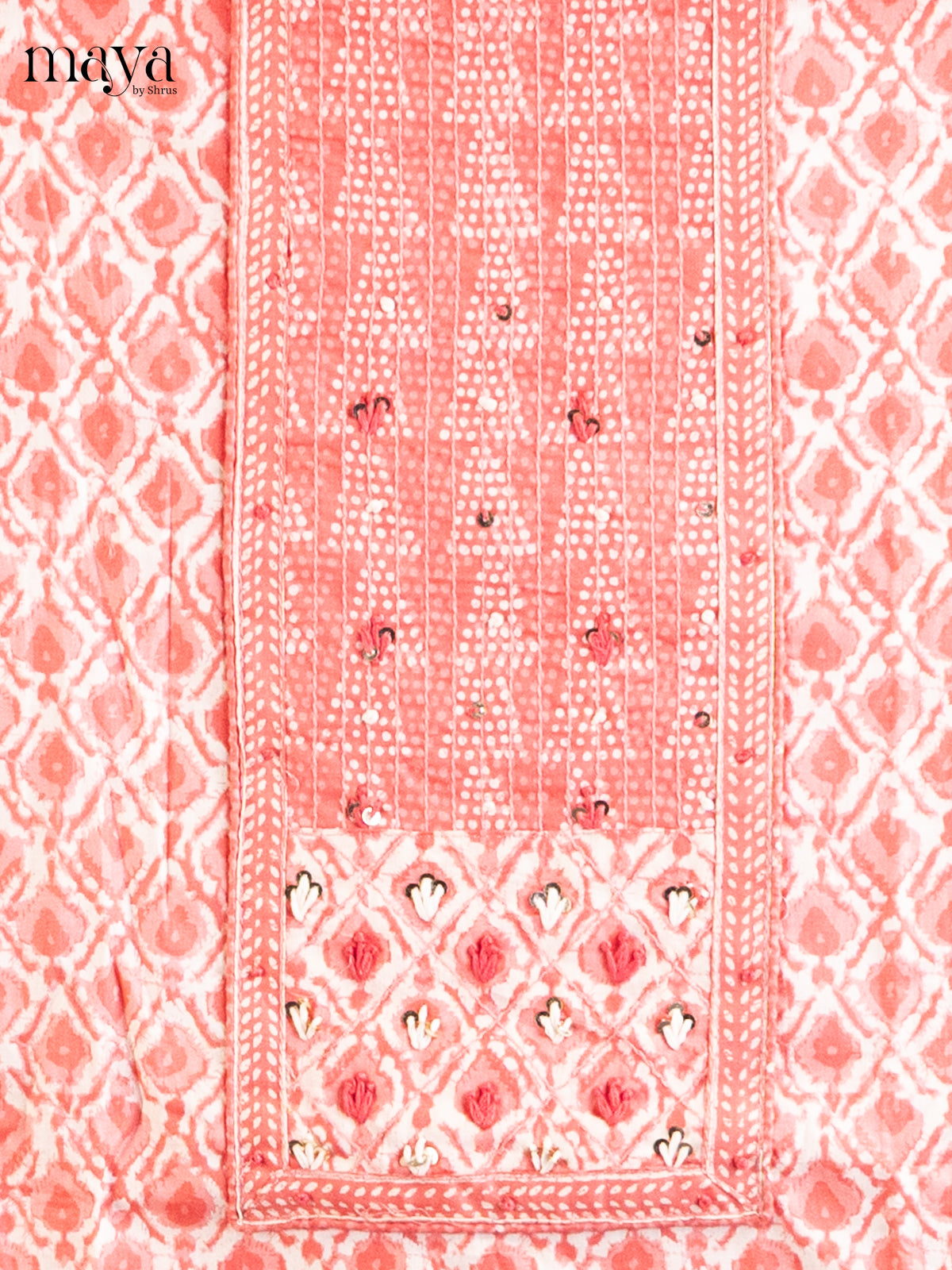 Cream & Pink  - Cotton salwar