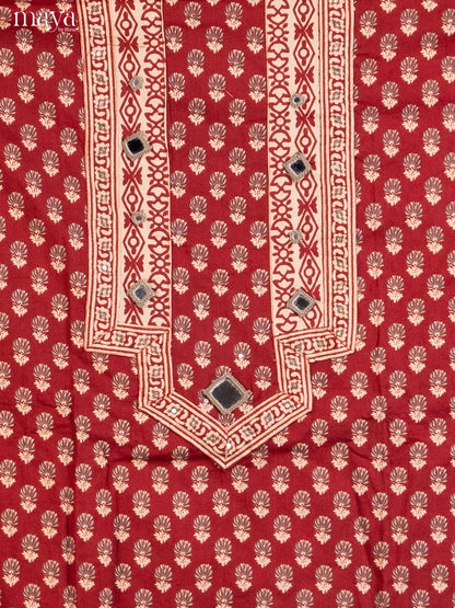 Maroon & Cream - Cotton salwar