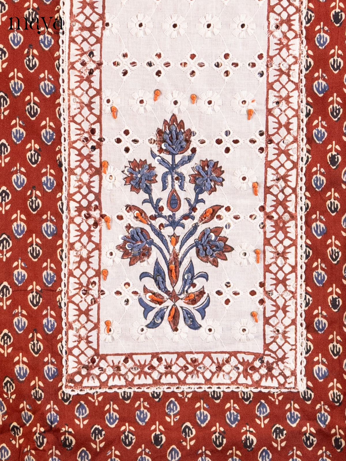 Arakku Maroon & Cream- Cotton salwar