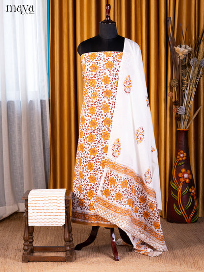 Cream & Mustard- Cotton salwar