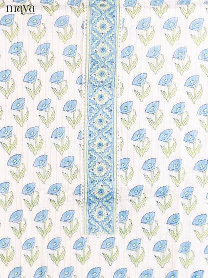 White & Blue- Cotton salwar