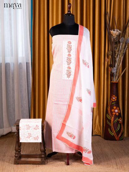 Cream & Pink  Cotton salwar