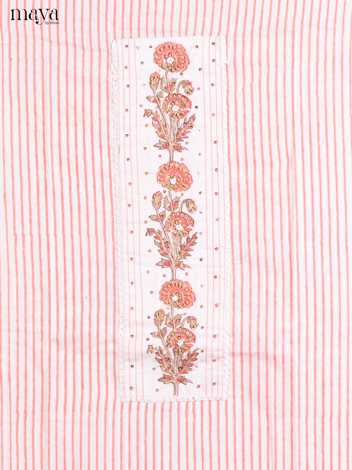 Cream & Pink  Cotton salwar
