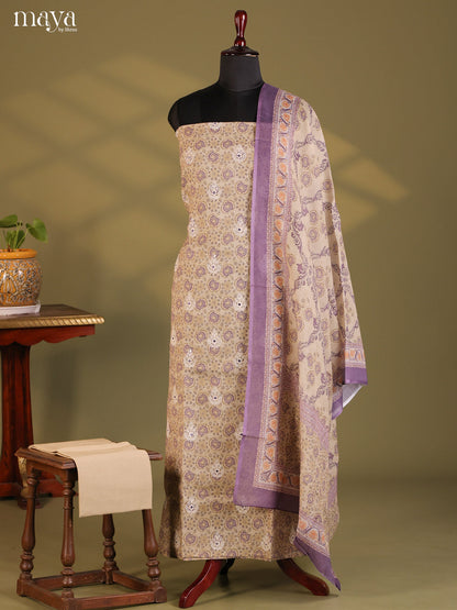 Lite Brown & Purple - Cotton salwar