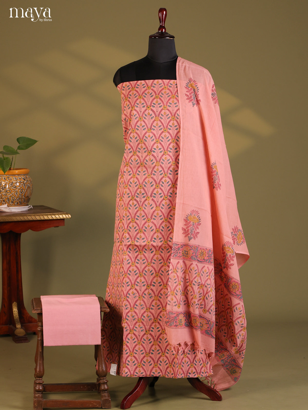 Peachish Pink- Cotton salwar