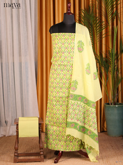 Yellow & Green- Cotton salwar