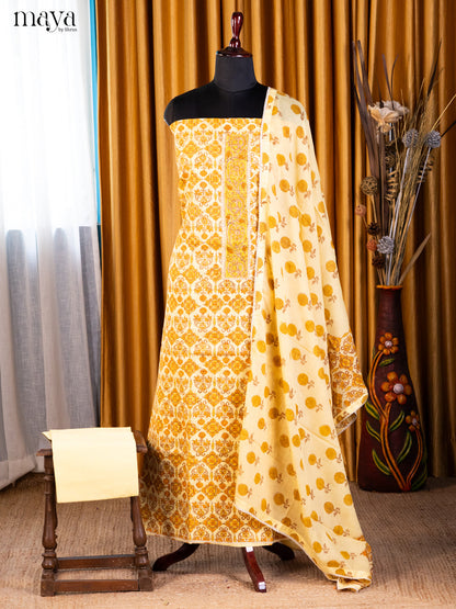 Yellow  & Cream - Cotton salwar