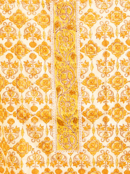 Yellow  & Cream - Cotton salwar