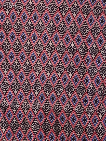 Black with Maroon - Ajrakh Salwar Unstitch