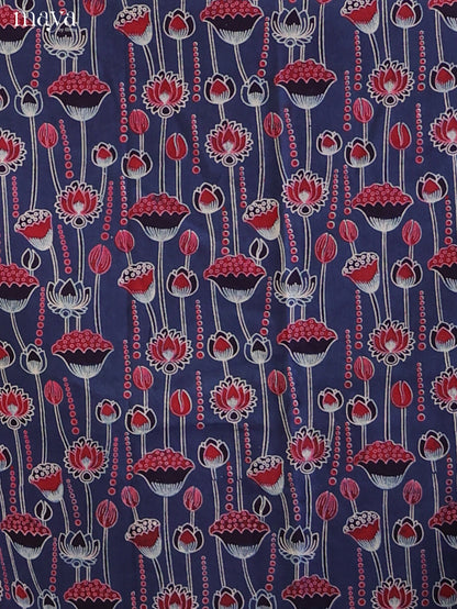 Blue with Maroon- Ajrakh Salwar Unstitch